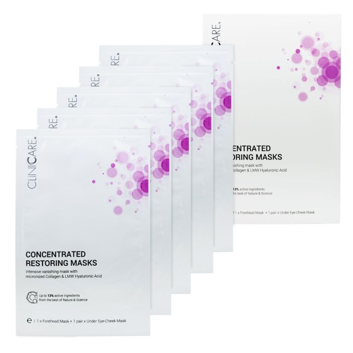 CLINICCARE Concentrated Restoring Masks 5x3 stuks main product photo