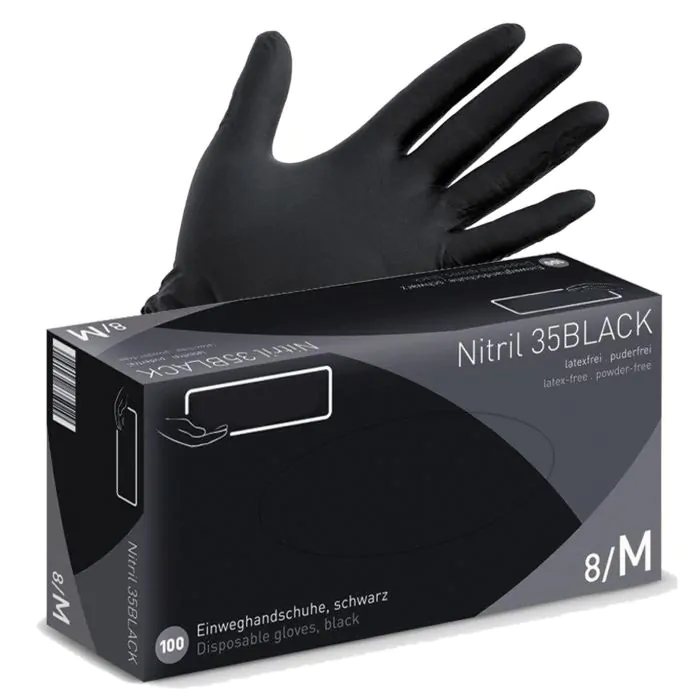 BG Nitrile Black 100 stuks - Zwart Poedervrij 