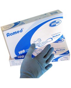 Romed Nitrile Premium 100 stuks - Blauw Poedervrij - Medium Romed Nitrile Premium 100 stuks - Blauw Poedervrij - Medium