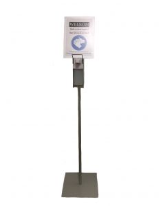 Collone Profi - desinfectie zuil met elleboog dispenser + bord Collone Profi - desinfectie zuil met elleboog dispenser + bord