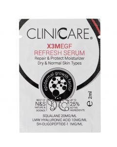 CLINICCARE EGF Extra Refresh Serum (Skin Rejuvenation) PROEFVERPAKKING - 2 ml CLINICCARE EGF Extra Refresh Serum (Skin Rejuvenation) PROEFVERPAKKING - 2 ml